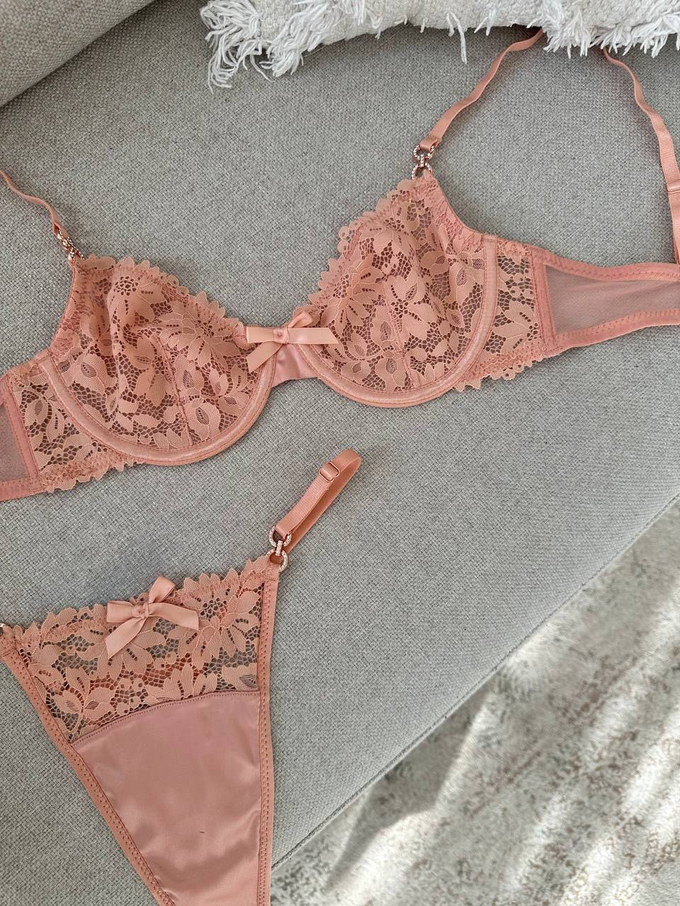 Повсякденний комплект білизни у кольорі пудра