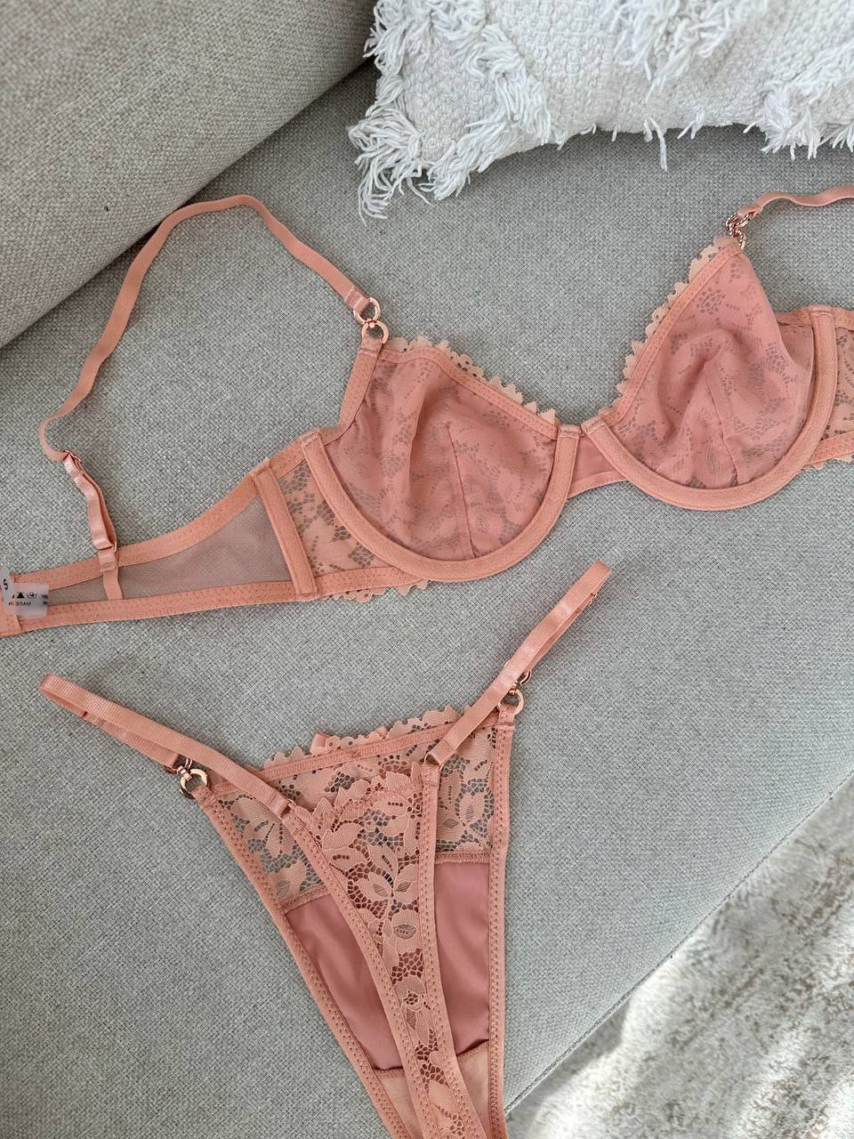 Повсякденний комплект білизни у кольорі пудра