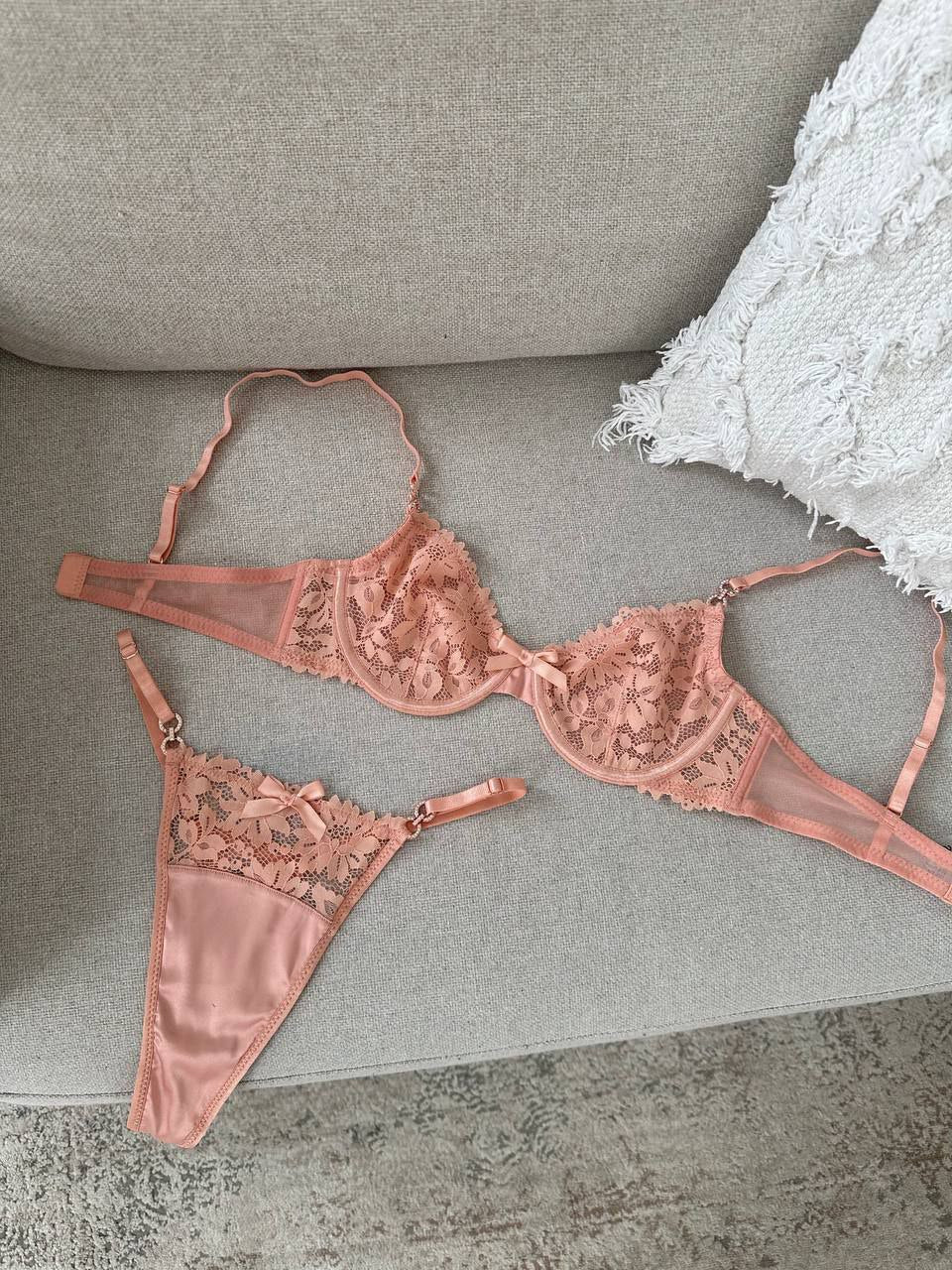 Повсякденний комплект білизни у кольорі пудра